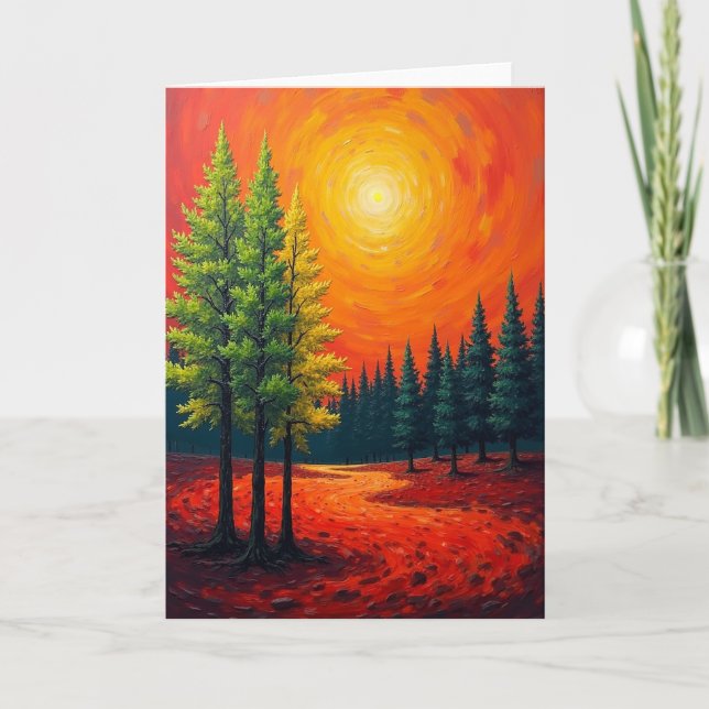 Luminous Birthday Trees Card (Front)