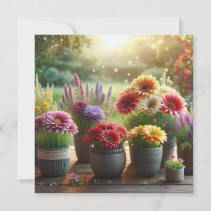 Luminous Bloom Floral Flat Card