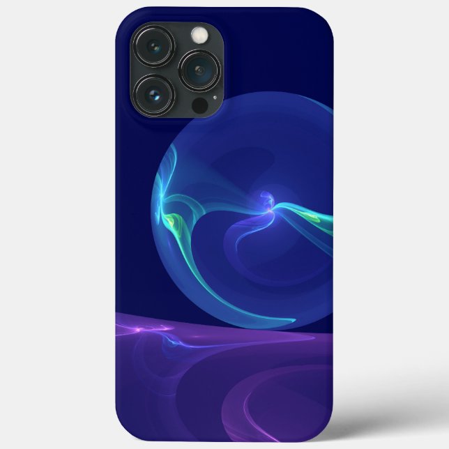 Luminous Blue Purple Dream Abstract Fractal Art Case-Mate iPhone Case (Back)