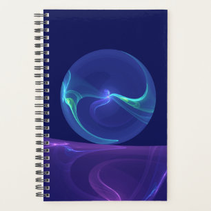 Luminous Blue Purple Dream Abstract Fractal Art Planner