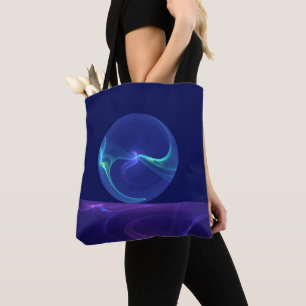 Luminous Blue Purple Dream Abstract Fractal Art Tote Bag