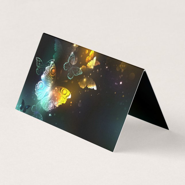 Luminous Butterfly and Night butterflies Business Card (Front)