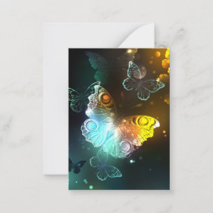 Luminous Butterfly and Night butterflies Card