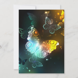 Luminous Butterfly and Night butterflies Card
