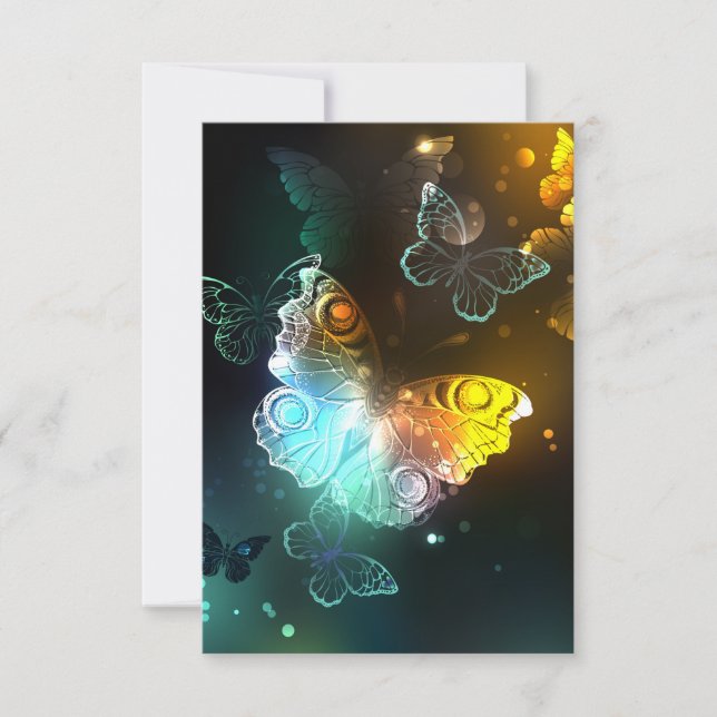 Luminous Butterfly and Night butterflies Card (Front)