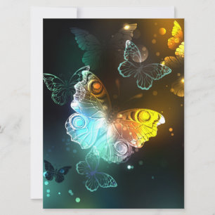 Luminous Butterfly and Night butterflies Card