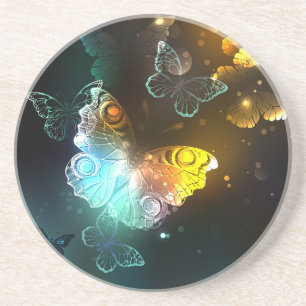 Luminous Butterfly and Night butterflies Coaster