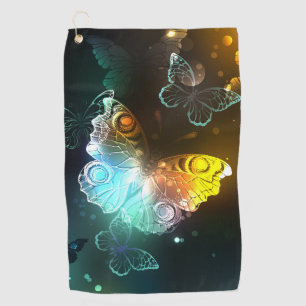 Luminous Butterfly and Night butterflies Golf Towel