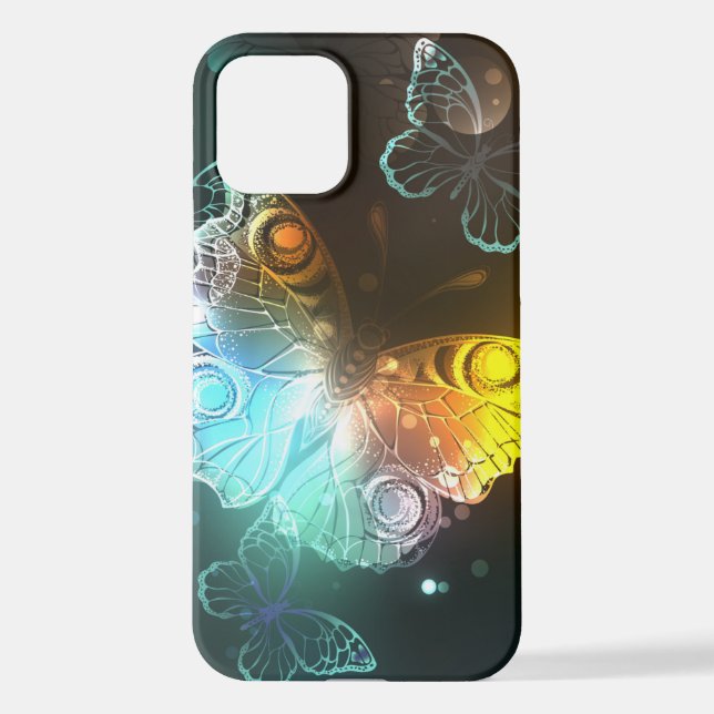 Luminous Butterfly and Night butterflies iPhone Case (Back)