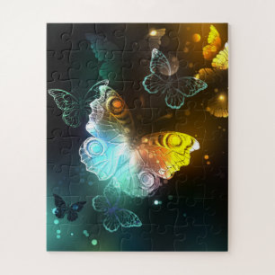 Luminous Butterfly and Night butterflies Jigsaw Puzzle