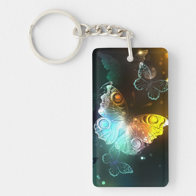 Luminous Butterfly and Night butterflies Key Ring (Front)