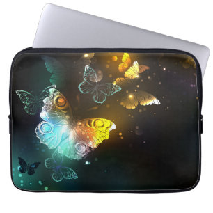 Luminous Butterfly and Night butterflies Laptop Sleeve