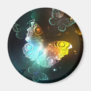 Luminous Butterfly and Night butterflies Magnet