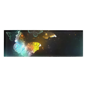 Luminous Butterfly and Night butterflies Name Tag