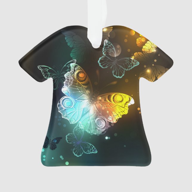 Luminous Butterfly and Night butterflies Ornament (Front)