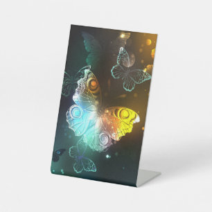 Luminous Butterfly and Night butterflies Pedestal Sign