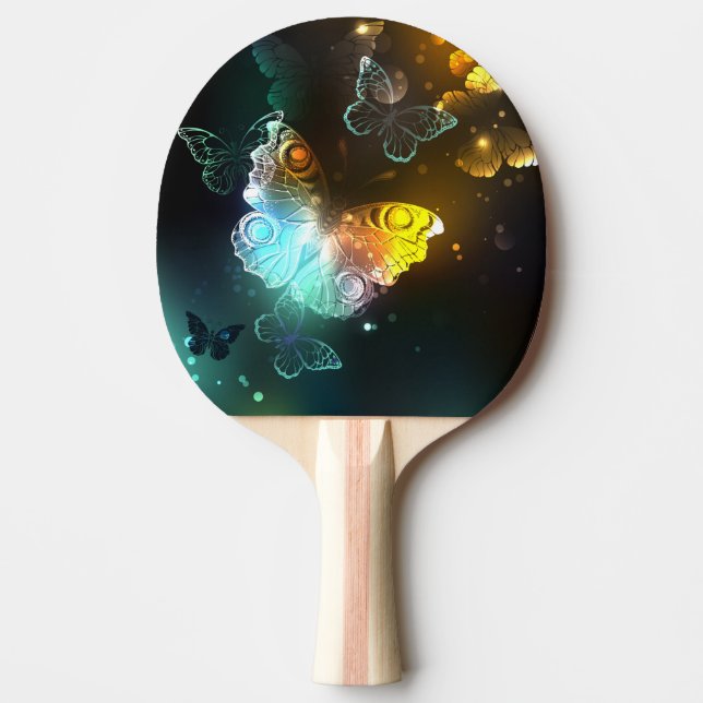 Luminous Butterfly and Night butterflies Ping Pong Paddle (Front)