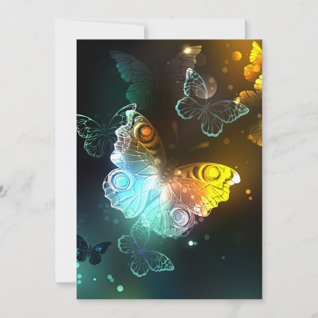 Luminous Butterfly and Night butterflies Save The Date (Front)