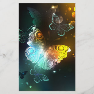 Luminous Butterfly and Night butterflies Stationery