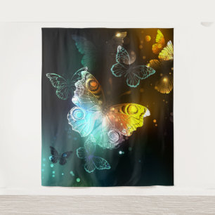 Luminous Butterfly and Night butterflies Tapestry