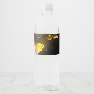 Luminous Butterfly and Night butterflies Water Bottle Label