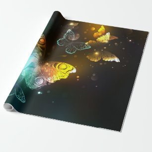 Luminous Butterfly and Night butterflies Wrapping Paper