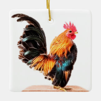 Luminous Chicken Art Ceramic Ornament
