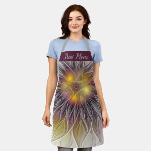 Luminous Colourful Flower Abstract Fractal Best Mu Apron
