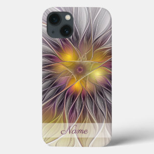 Luminous Colourful Flower, Abstract Fractal Name iPhone 13 Case