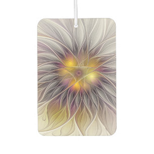 Luminous Colourful Flower, Abstract Modern Fractal Car Air Freshener