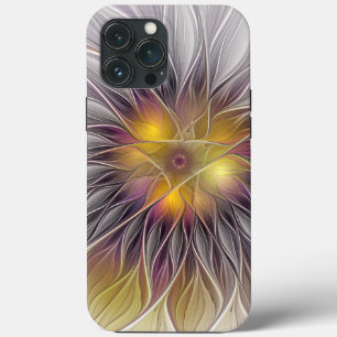Luminous Colourful Flower, Abstract Modern Fractal iPhone 13 Pro Max Case