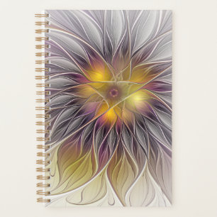 Luminous Colourful Flower, Abstract Modern Fractal Planner