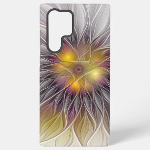 Luminous Colourful Flower, Abstract Modern Fractal Samsung Galaxy Case