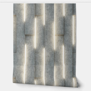 Luminous Concrete Panels Stripes - Peels & Stick  Wallpaper