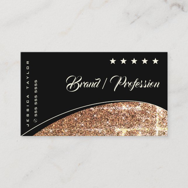 Luminous Destroyed Gold Glitter Elegant Shimmery Business Card (Front)