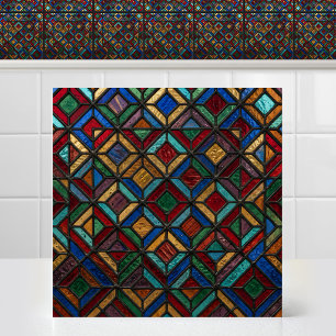 Luminous Diamond Pattern Matrix Cathedral Glass Tile