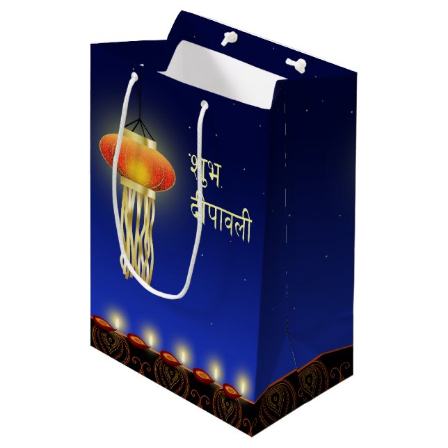 Luminous Diwali Lamp - Medium Gift Bag (Front Angled)