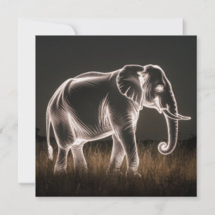 Luminous Elephant Silhouette