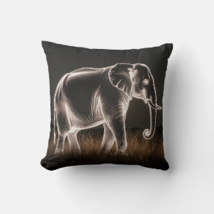 Luminous Elephant Silhouette Cushion