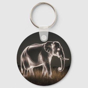 Luminous Elephant Silhouette Key Ring