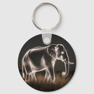 Luminous Elephant Silhouette Key Ring