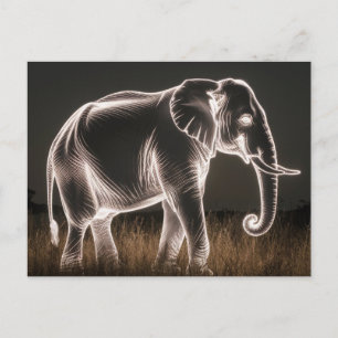 Luminous Elephant Silhouette Postcard