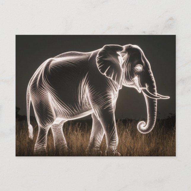 Luminous Elephant Silhouette Postcard (Front)