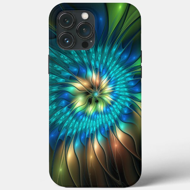 Luminous Fantasy Flower, Colourful Abstract Fracta Case-Mate iPhone Case (Back)