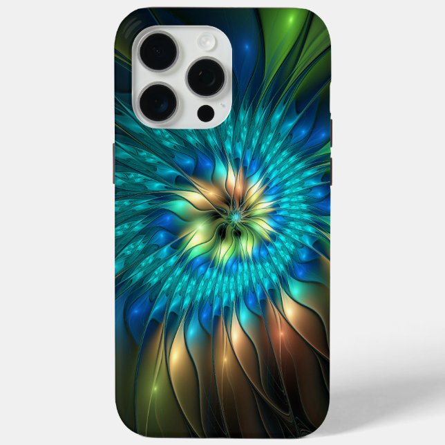 Luminous Fantasy Flower, Colourful Abstract Fracta Case-Mate iPhone Case (Back)
