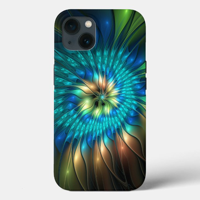 Luminous Fantasy Flower, Colourful Abstract Fracta Case-Mate iPhone Case (Back)