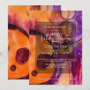 Luminous Flow Abstract Watercolor Invitation