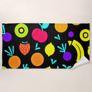 Luminous Fruit Fiesta Beach Towel
