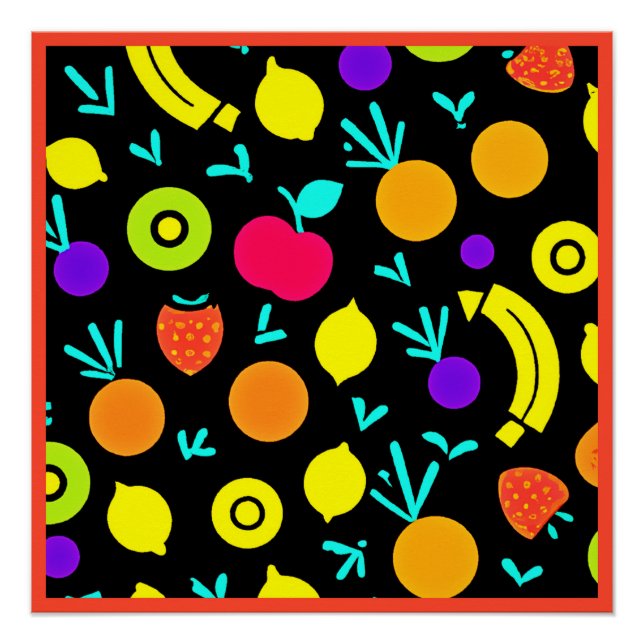 Luminous Fruit Fiesta Poster (Front)