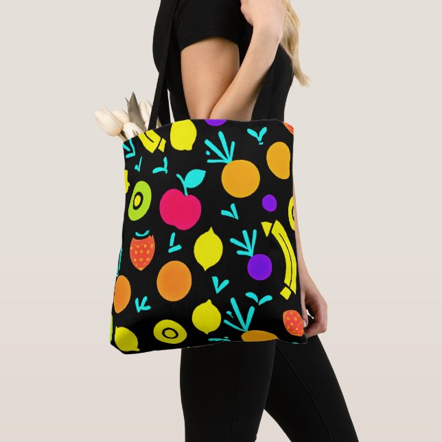 Luminous Fruit Fiesta Tote Bag (Close Up)